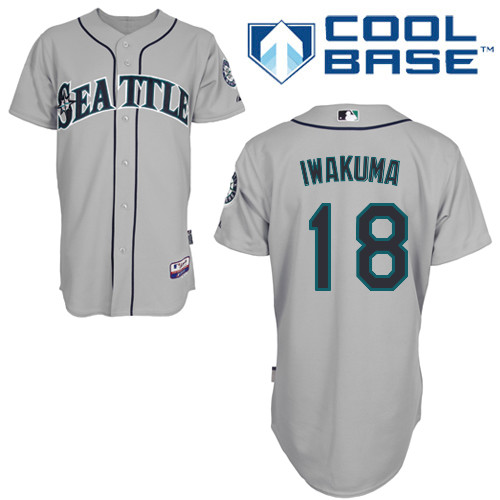 Hisashi Iwakuma #18 Youth Baseball Jersey-Seattle Mariners Authentic Road Gray Cool Base MLB Jersey
